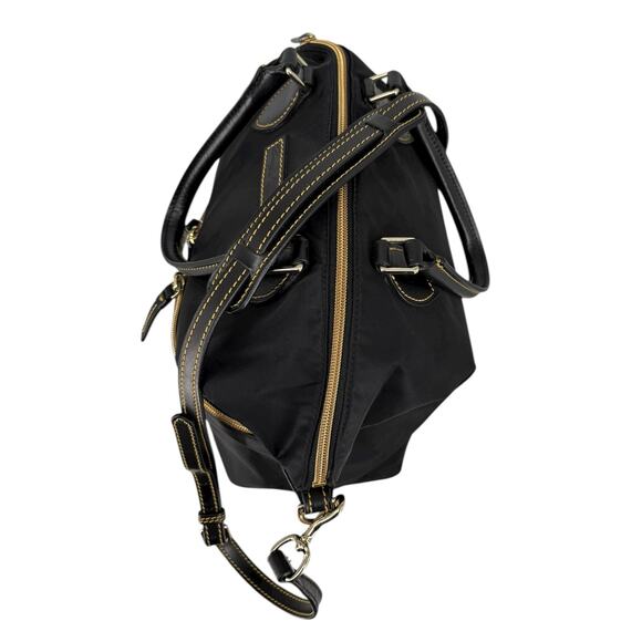 Dooney & Bourke Large Two Pocket Satchel Crossbody Nylon Bag Black Old Money - Picture 14 of 16